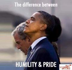 The difference between humility and pride Obama and Bush at Dallas Memorial