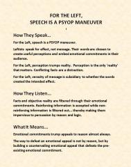 For the left Speech is a psyop maneuver