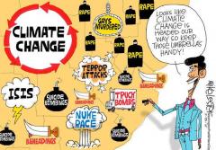 Climate Change our biggest threat according to Obama cartoon