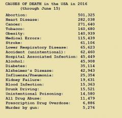 Causes of death in USA in 2016 as of June 15