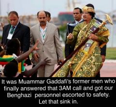 It was Muammar Gaddafis former men who finally got our Benghazi personel to safety