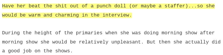 Suggestion for Clinton to beat the sh_t out of a punch doll to make her look warm and charming