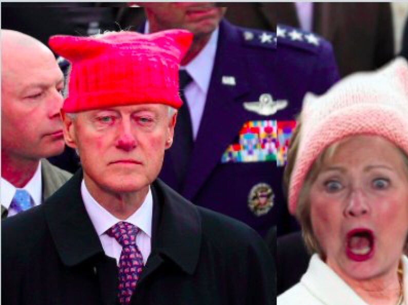 Clintons in vagina hats