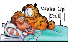 Garfield with a wake up call