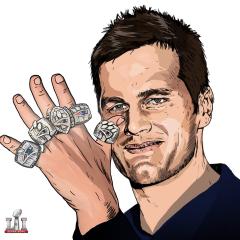 Tom Brady Five Super Bowl Winner