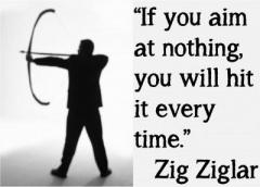 If you aim at nothing you will hit it every time Zig Ziggler quote