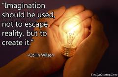 Use imagination to create reality not to escape it