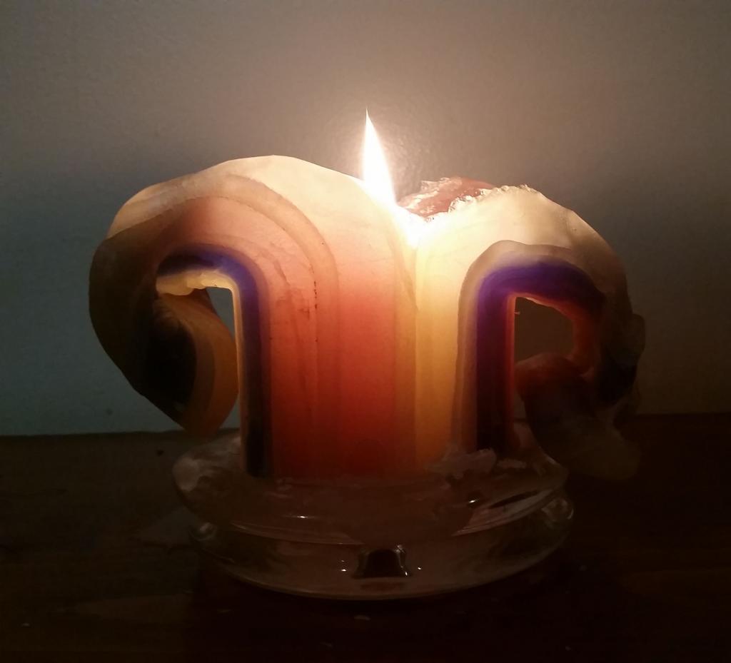 Mysterious candle burning