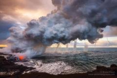 volcano waterspouts
