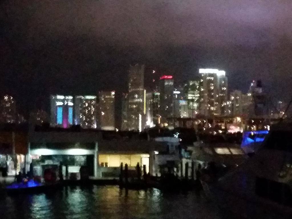 View from the bridge down town Miami on a Friday night