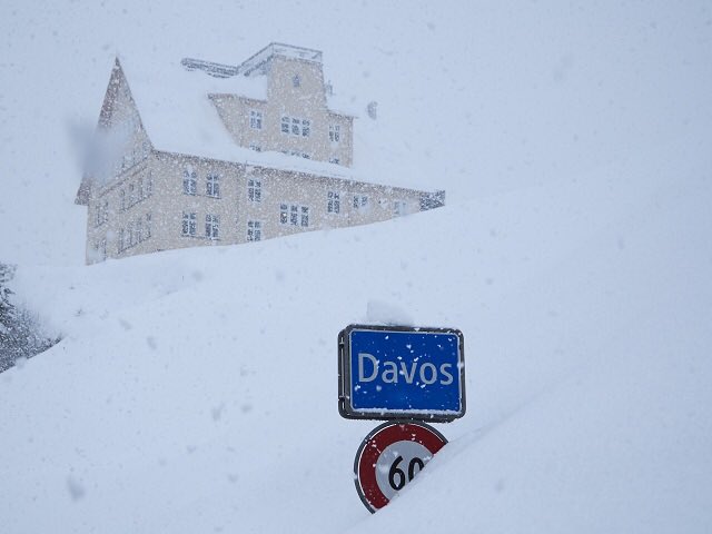 Davos the international gathering place where global warming was concocted is covered in snow
