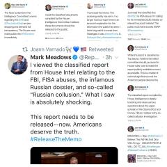 Variety of Congressmen on the release of FISA abuse memo #ReleaseTheMemo