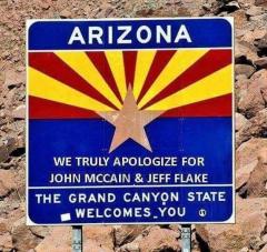 Arizona apologize for John McCain and Jeff Flake