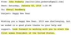 Wikileaks Podesta Mails To Facebooks Sheryl Sandberg  about making Hillary president