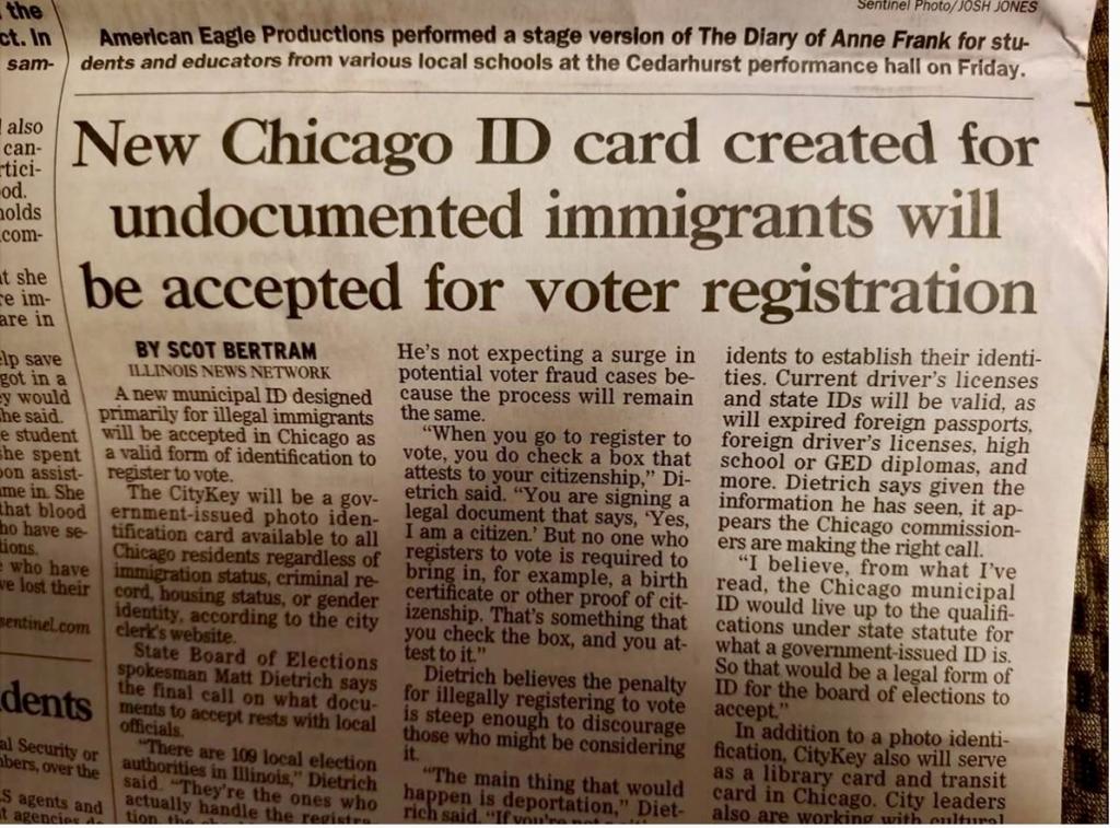 Chicago ID allows Illegals to vote