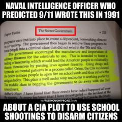 naval intelligence officer predicted 911 wrote this about false flag shool shootings