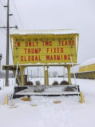 In just two years Trump fixed global warming