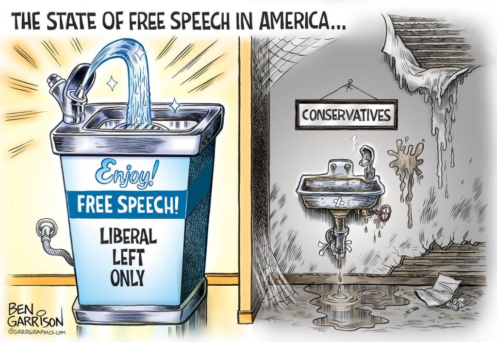 The State of Free Speech Ben Garrison Cartoon visit his site GrrrGraphics