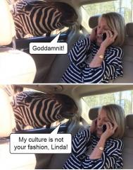My culture is not your fashion Zebra