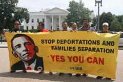 Illegal aliens protest obama breaking up their family and deporting them