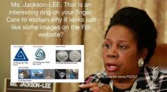 Sheila Jackson Lee wears FBI pedophile symbol diamond ring