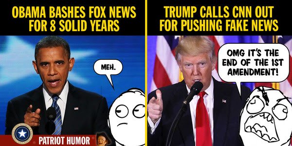Hypocritical perception of media bashing - Obama vs Trump
