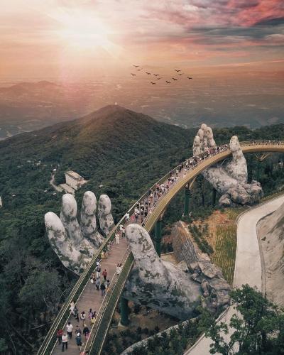 Golden Bridge on Ba Na Hills in Da Nang, Vietnam
