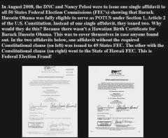 Why did Pelosi issue an incomplete affidavit to 49 states FECs without the constitutional clause verifying Obama legitimate to run for president