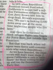 My how times have changed Jerry Brown refused refugees