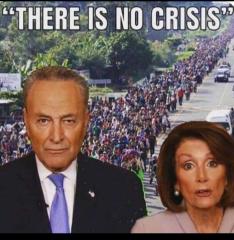 Schumer and Pelosi lie in our face Declaring there is no crisis at the border