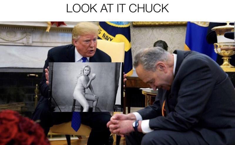 Trump shows Chuckie Schumer a picture of his naked daughter