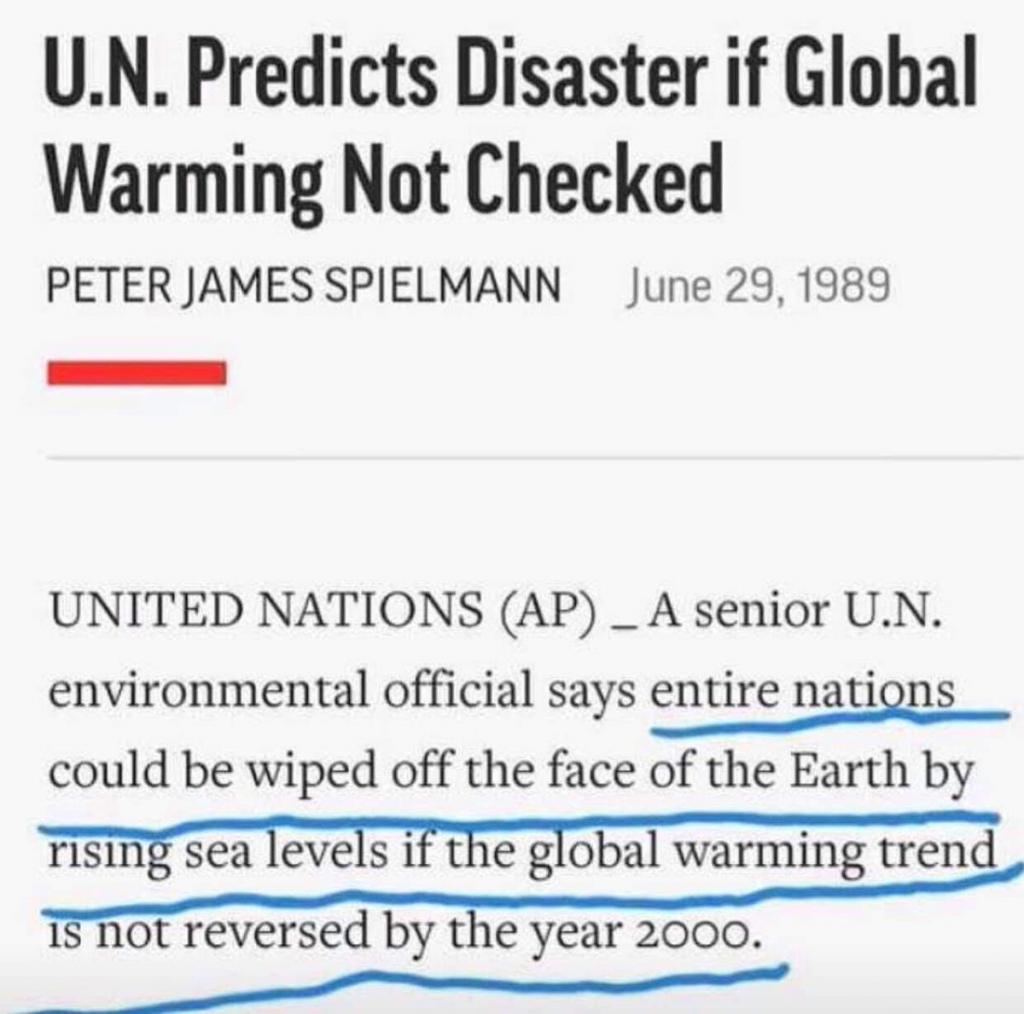 Globalists have been brainwashing people about global warming for a long time 1989 UN
