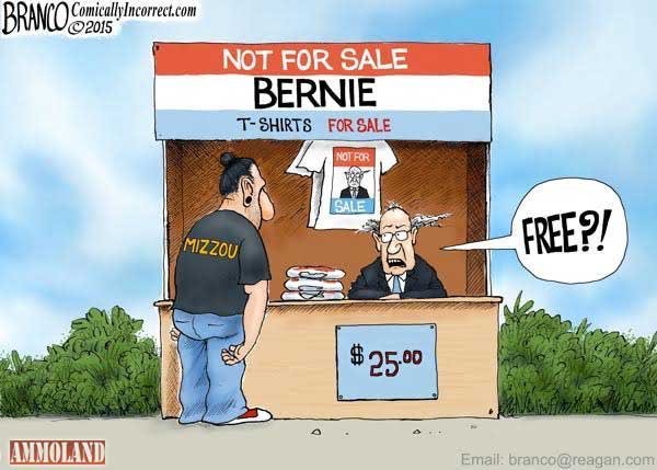 Bernie does not give away his tshirts for free WHY NOT