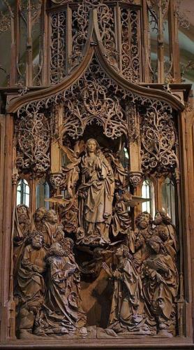 Creglingen, Herrgottskirche-The Marienaltar stands in the nave of the Church of God Creglingen
