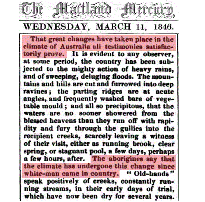 Maitland Mercury 1846 Climate Report