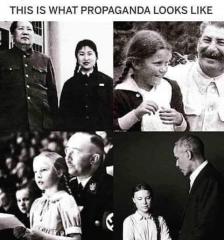 This is what propaganda looks like Girl with pigtails like Greta Thunberg