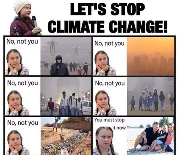 Greta Thurnberg is picky about who she demands to stop climate change - only western nations take her wrath - not the actual polluters WHY