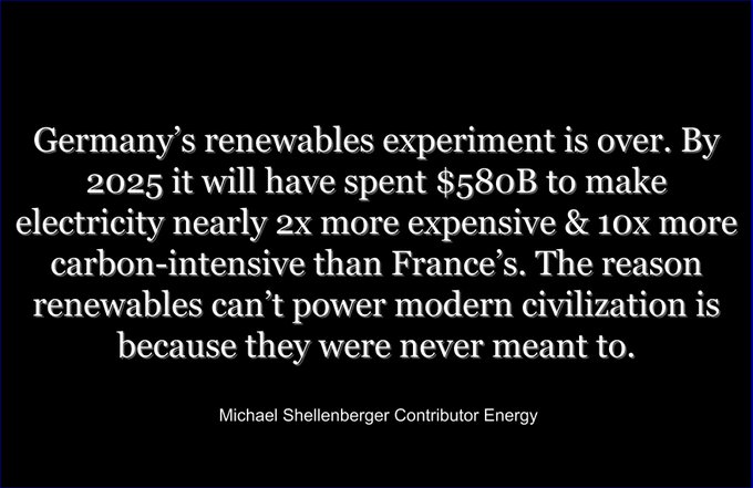 Germanys 580B renewable energy experiment is a failure