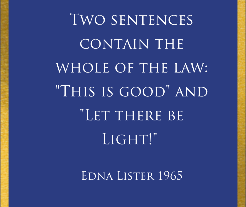 FB LAW OF GOD - LET THERE BE LIGHT - THIS IS GOOD - EDNA LISTER- VIACHRISTA.ORG