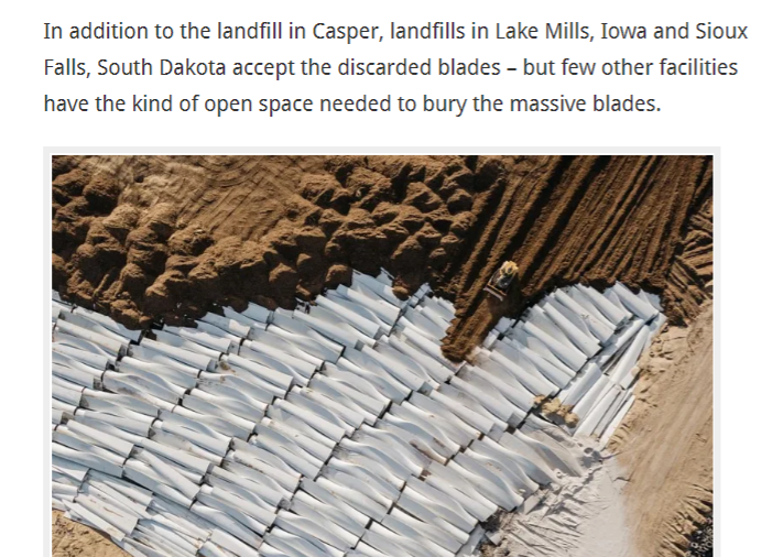 landfills for windmill blades