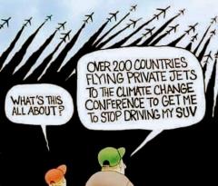 200 countries&#039; representatives private jets flying to the CLIMATE conference so they can figure out how to get people to stop driving SUVs