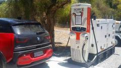 Diesel car charging station results in less than six miles per gallon of fuel needed to charge a car