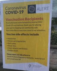 Ireland warning vaccine side effects