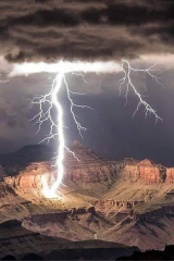 Lightning over Grand Canyon, USA