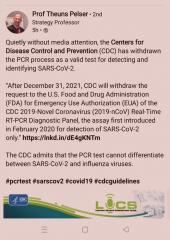 CDC withdraws PCR test as valid detection of Covid