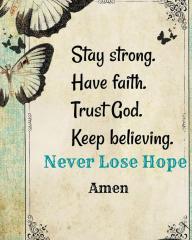 Never lose hope Trust in God