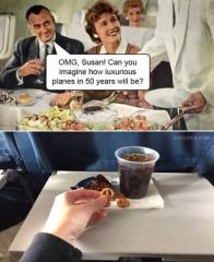luxurious air travel then and now