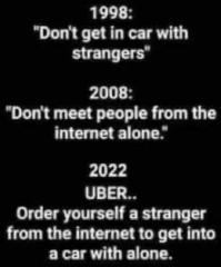 how times have changed - cars and strangers