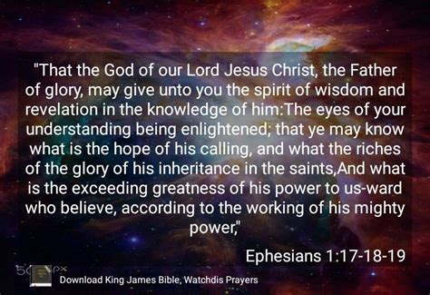 Ephesians 1-18 Prayer for wisdom and enlightenment