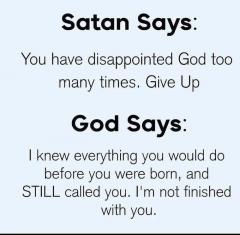 What satan says vs what God says